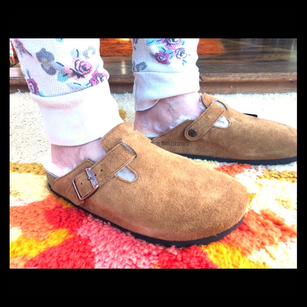 Perfect Birkenstock 38N Boston Fur Mink NIP new
